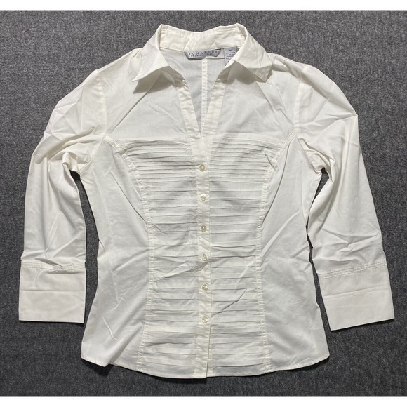 Larry Levine Tops - SIGNATURE BY LARRY LEVINE WOMENS COLLARED BLOUSE SHIRT SIZE M